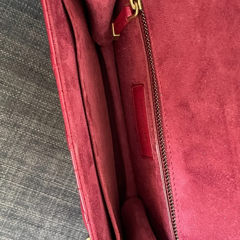 DIOR full set RED FUCHSIA QUILTED LAMBSKIN CANNAGE SMALL DIORADDICT FLAP BAG - Picture 6 of 10